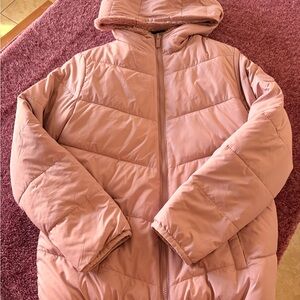 Abercrombie & Fitch Pastel Pink Cream Puffer Jacket ULTRA SOFT